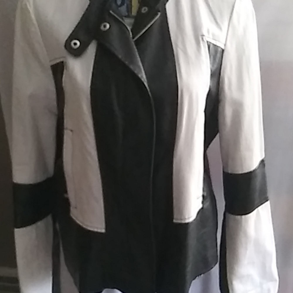 Steve Madden Leather Linen Moto Jacket